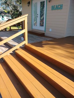 Wood deck stained in New Smyrna, FL (1)