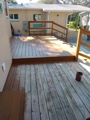 Wood deck stained in New Smyrna, FL (2)